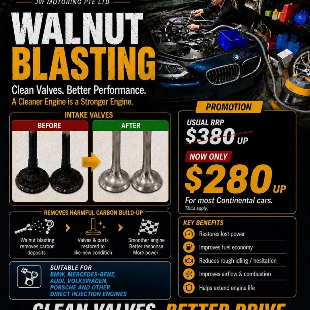 Walnut blasting — intake valve carbon cleaning